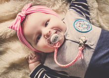 Pacifier Clip - Braided Leather - Engraved