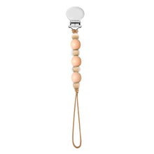 Beaded Pacifier Clip - Engraved - Peach