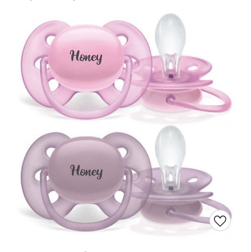 AVENT Personalized Pacifiers (Pink & Violet) 6-18