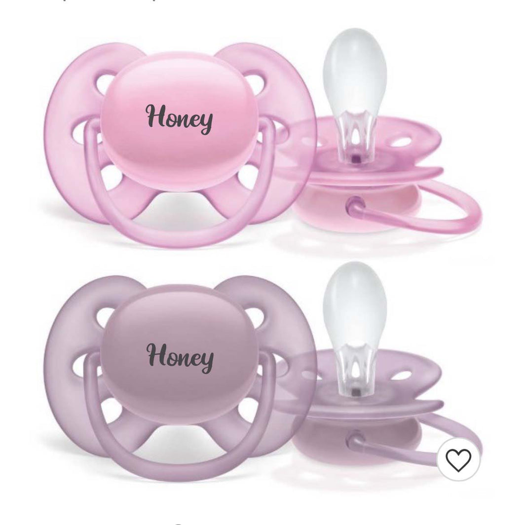 AVENT Personalized Pacifiers (Pink & Violet) 6-18